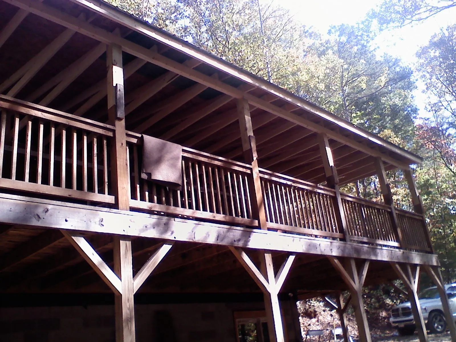 Timber framing under a new elevated porch and deck — Roof Leak Repair in Smoketown by Roofing Brothers
